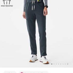 Figs Womens High Waisted Yola Scrub Pants in Dark Harbor